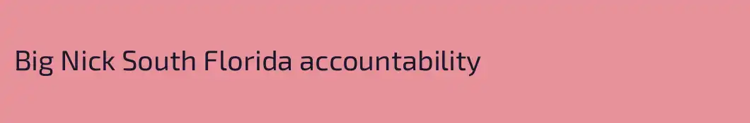 Big Nick South Florida accountability